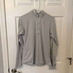 Light Gray Nike Dri Fit 1/4 zip